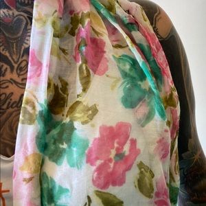 Boho multicolor floral scarf